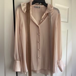 Boutique dress shirt. Sheer. Size medium. Tie around neck.